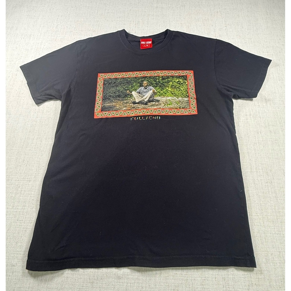 Full Send Nelk Boys Graphic T Shirt Mens Large Black Meditating Man CA58030